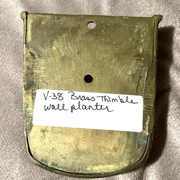 Vintage Brass Thimble Wall Planter - Picture 2 of 4